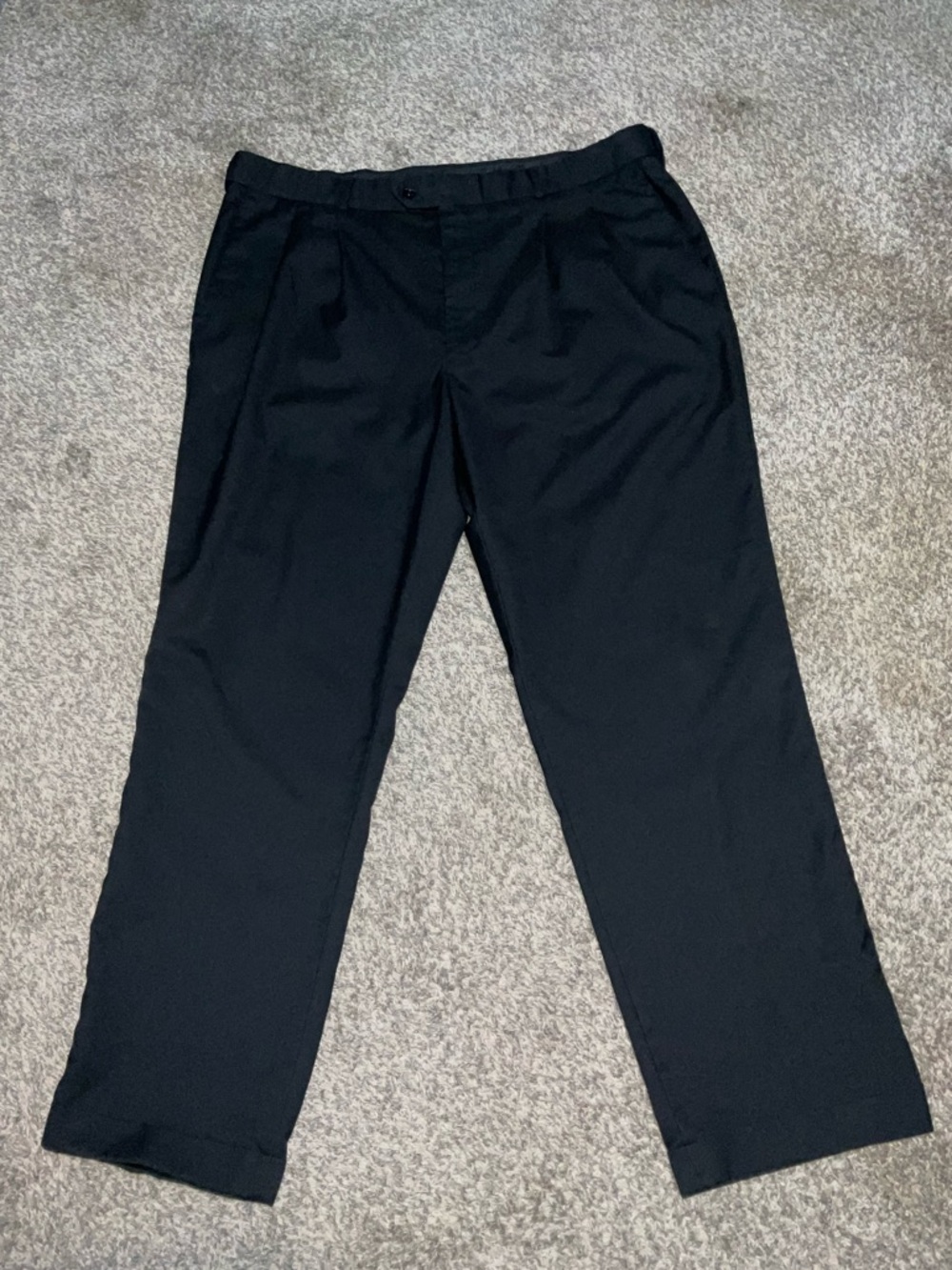 Stafford Black Men's Classic Fit Pleated & Cuffed Dress Pants  42x32